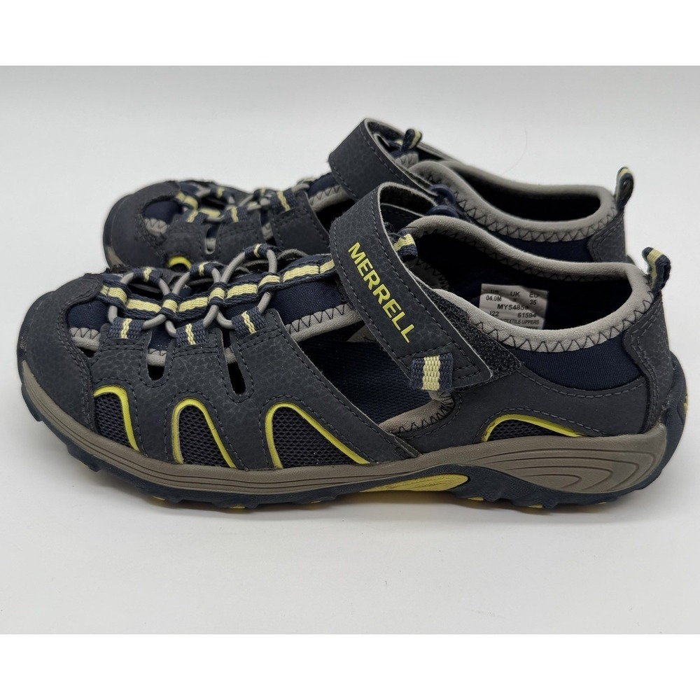 Merrell Sandals Boys Sz 4 Blue Yellow Big Kid's Hydro H2O Hiker Shoes